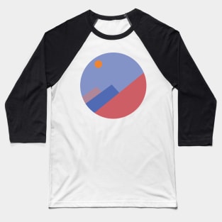 Cute Mountain view sunset illustration Baseball T-Shirt